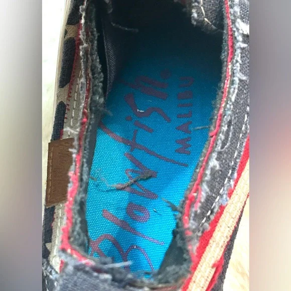 Blowfish Malibu Distressed USA Flag Stars Blue Slip On Sneakers women’s size 8 - Picture 5 of 9